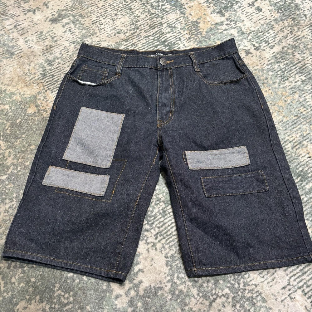 Sacred Crown Streetwear Denim Shorts 36 Waist Baggy Y2K